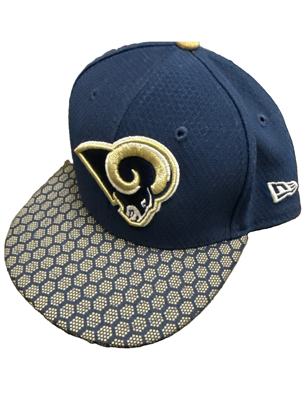 New Era 59 Fifty Los Angeles Rams Mens Baseball Hat Cap Navy Size 8